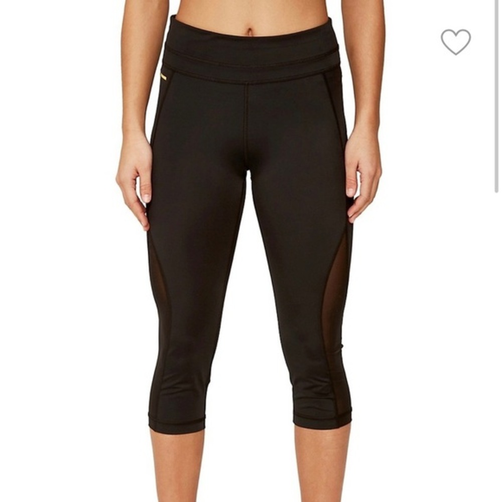 Lole Black high waisted Mesh Paneled Crop Leggings